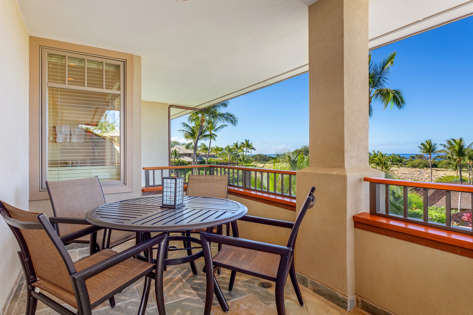 Kamuela Vacation Rentals, Kaunaoa 7B at Mauna Kea Resort - Outdoor seating on upstairs balcony