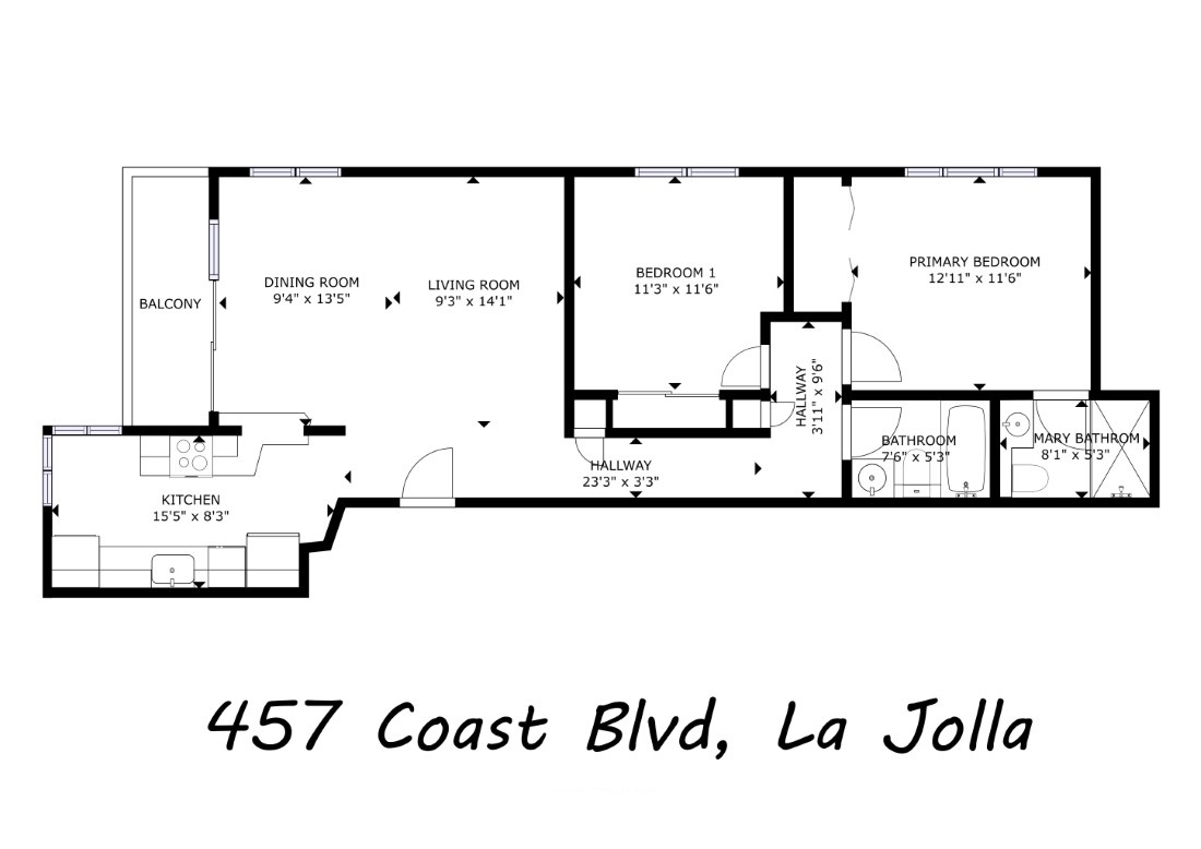 La Jolla Vacation Rentals, Oceanfront La Jolla Cove Condo - Map of the House