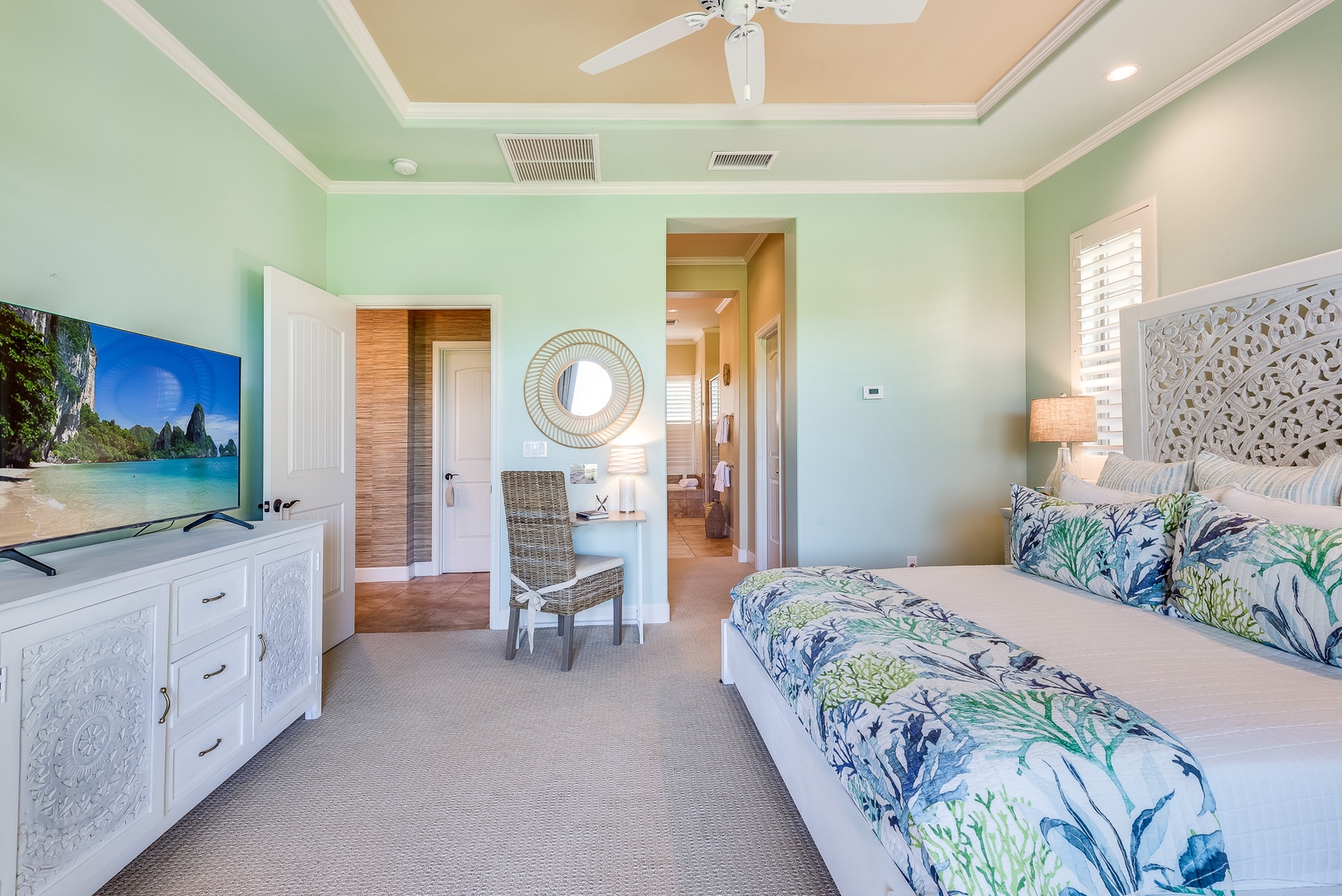 Kamuela Vacation Rentals, Kulalani 1701 at Mauna Lani - Bathed in Tropical Hues w/ Desk & Ensuite Bath