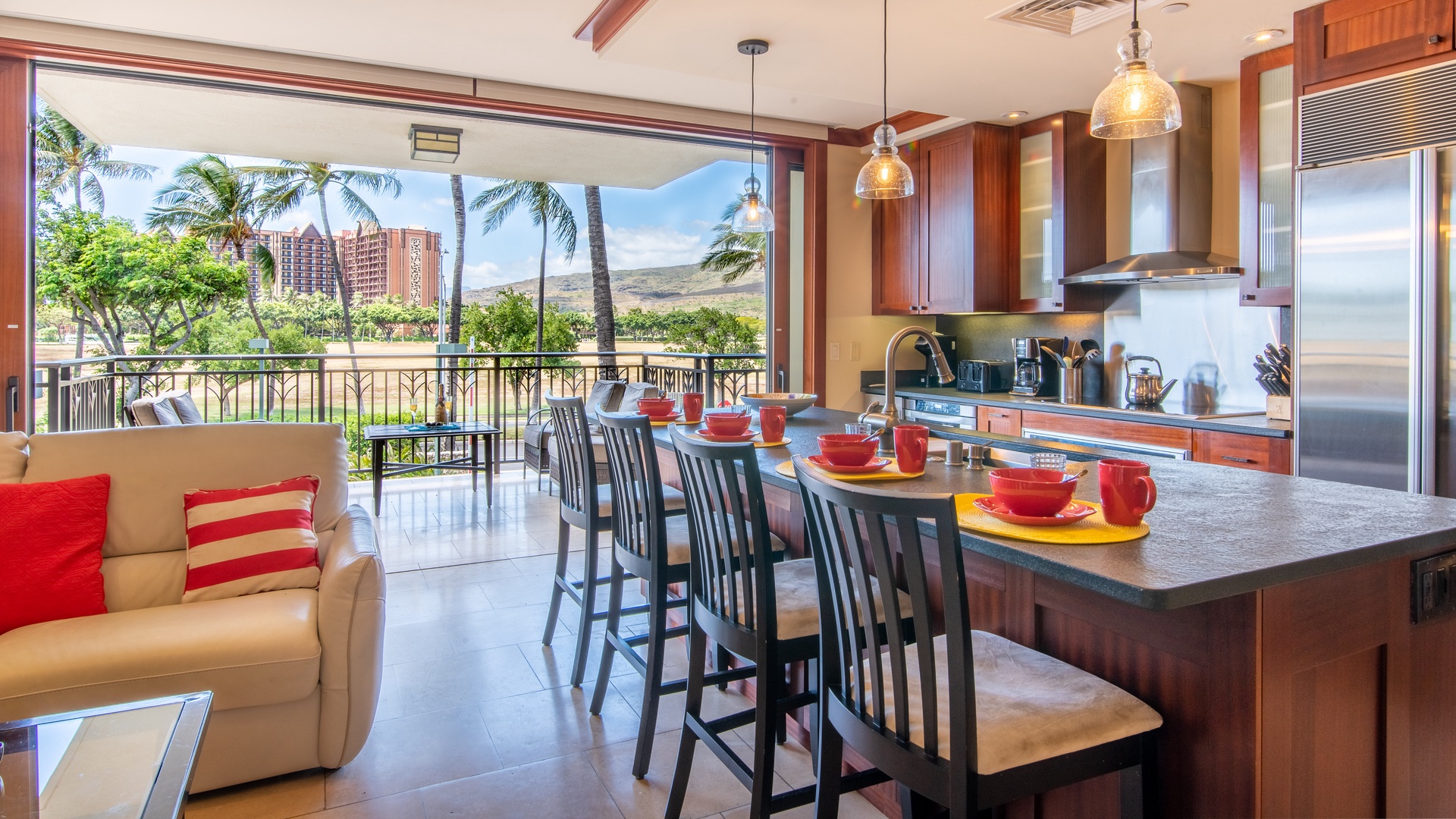 Kapolei Vacation Rentals, Ko Olina Beach Villas O210 - This bright open space is fully equipped for a luxurious stay.