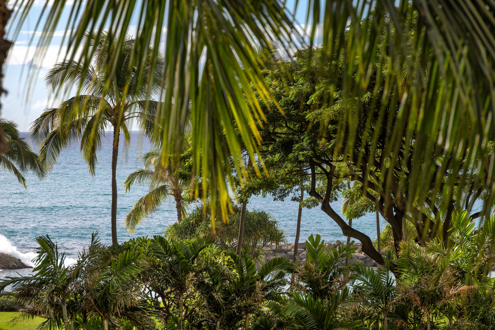 Kapolei Vacation Rentals, Ko Olina Beach Villas O414 - The tropical view from your private patio.