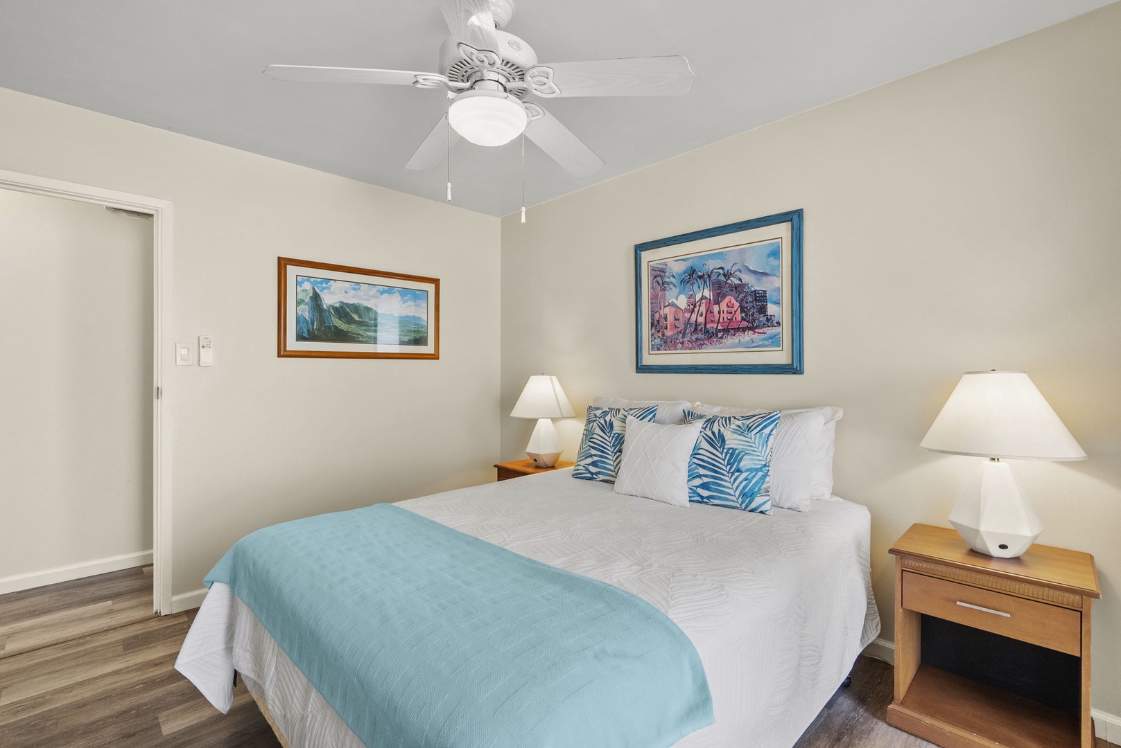 Kailua Vacation Rentals, Hale Aloha - "Guest suite offering a serene retreat with premium linens and a plush queen bed.