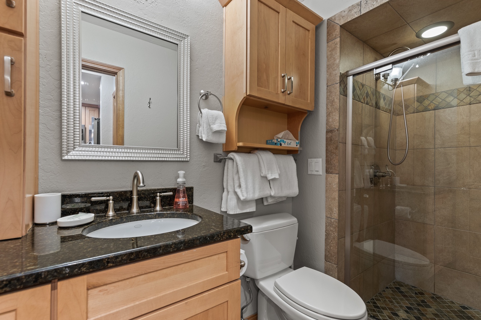 Park City Vacation Rentals, Park City Bungalow on Park Ave - A comfortable shower in the second level full bathroom