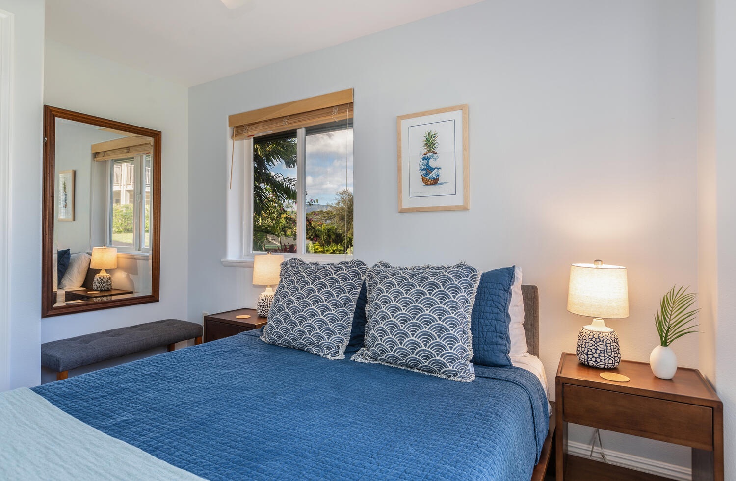 Princeville Vacation Rentals, Sea Glass - The third guest suite with a queen bed.