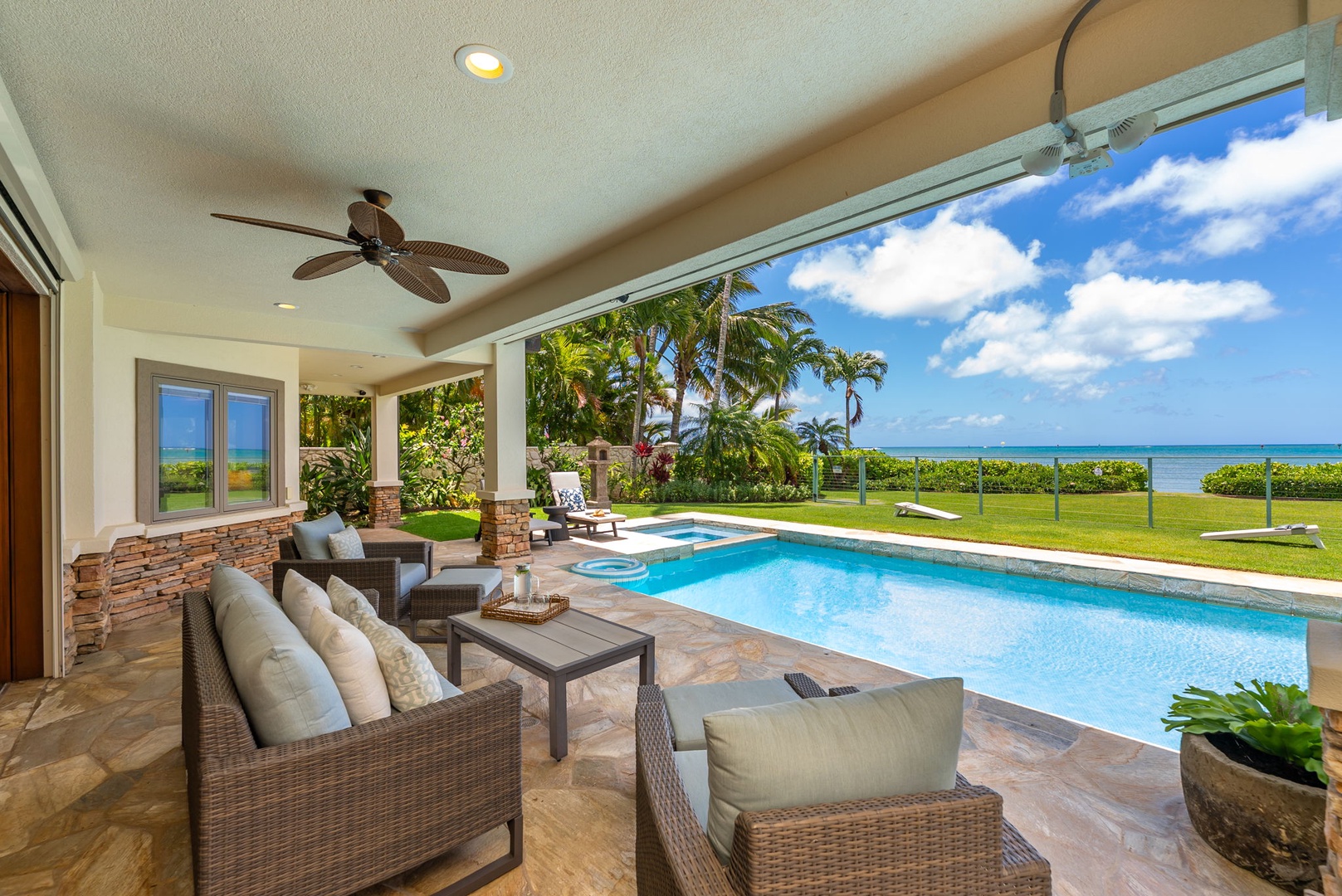 Honolulu Vacation Rentals, Maunalua Estate - Covered outdoor living spaces invite slow mornings, sunset conversations, and effortless relaxation.