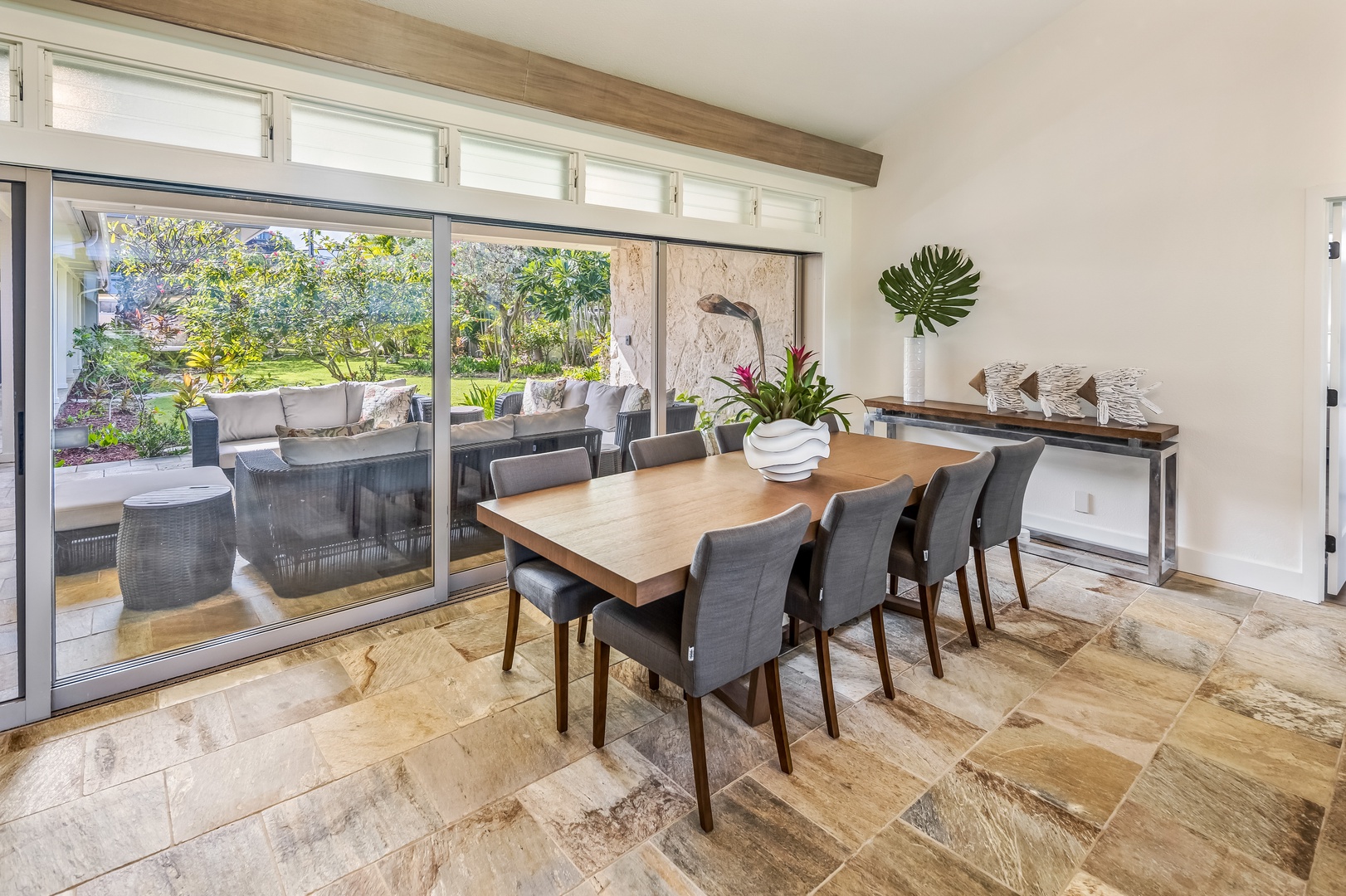 Kailua Vacation Rentals, Na Makana Villa - The formal dining table comfortably seats 8