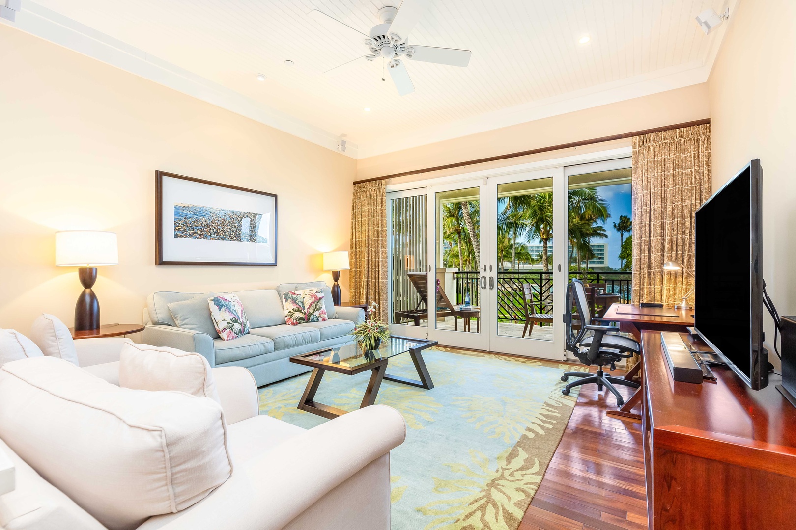 Kahuku Vacation Rentals, Turtle Bay Villas 311 - You’ll delight in the high ceilings and fine finishes such as Brazilian chestnut floors and granite countertops, and the central air conditioning and complimentary wireless internet service will provide you with every comfort of home.
