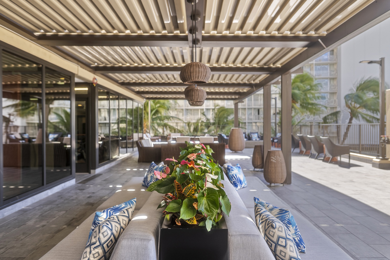 Honolulu Vacation Rentals, Aston Waikiki Beach Tower 602 - Modern outdoor seating areas make for a seamless indoor-outdoor living experience.