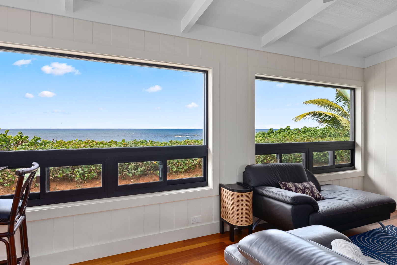 Waialua Vacation Rentals, Mokuleia Beach Villa** - Savor the views from the living area.