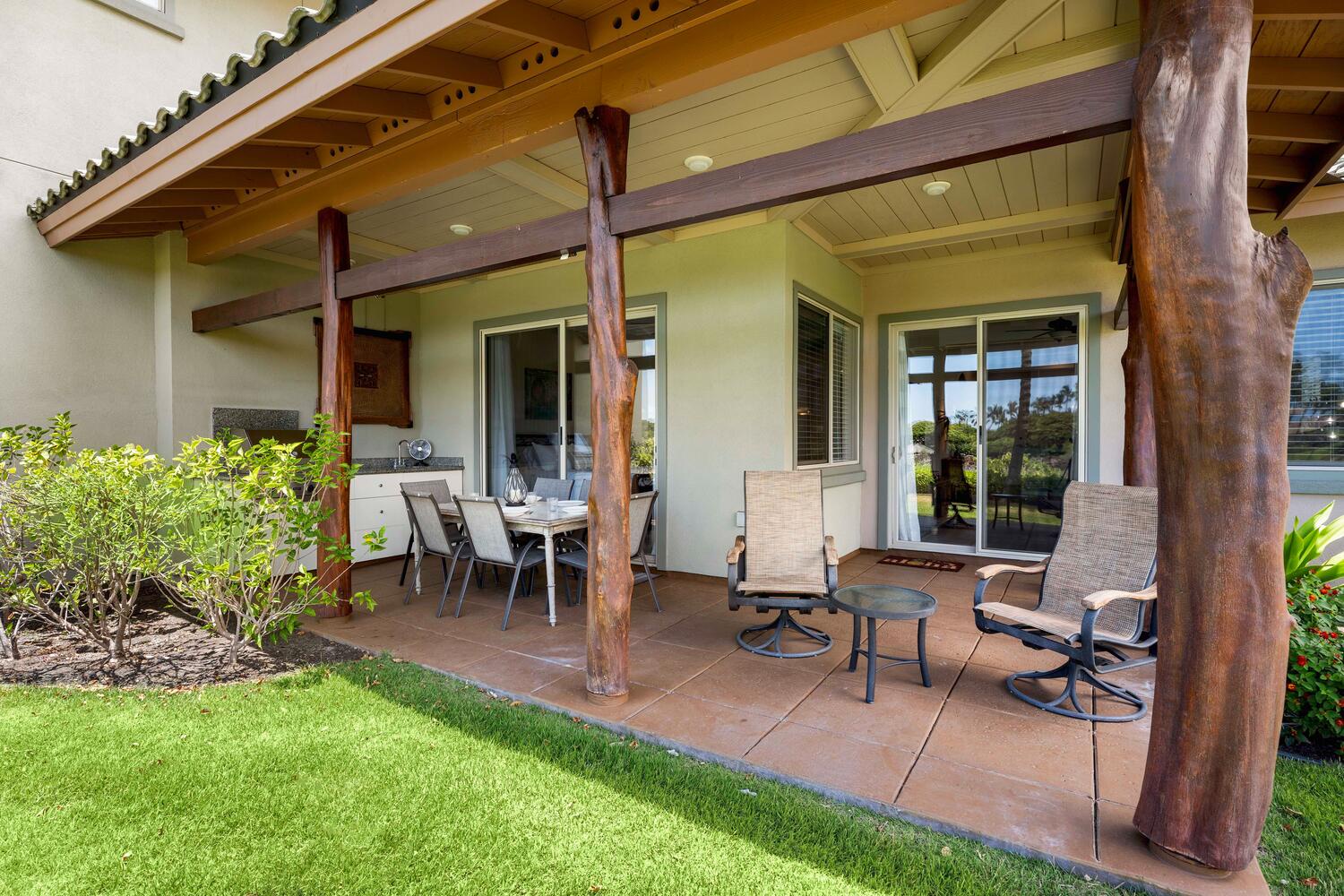 Kamuela Vacation Rentals, Mauna Lani Fairways #902 - View of the lanai.