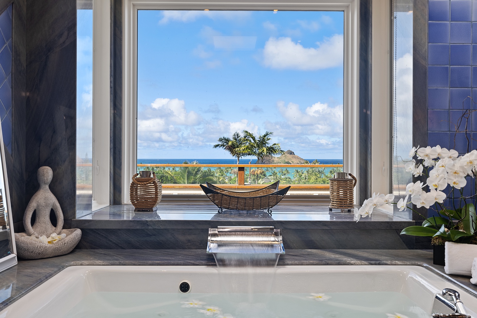 Kailua Vacation Rentals, Lanikai Valhalla - Master Bathroom Ocean View