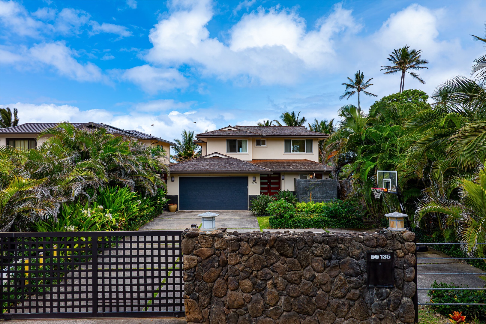 Laie Vacation Rentals, Laie Beachfront Estate - Covered garage and ample parking space.