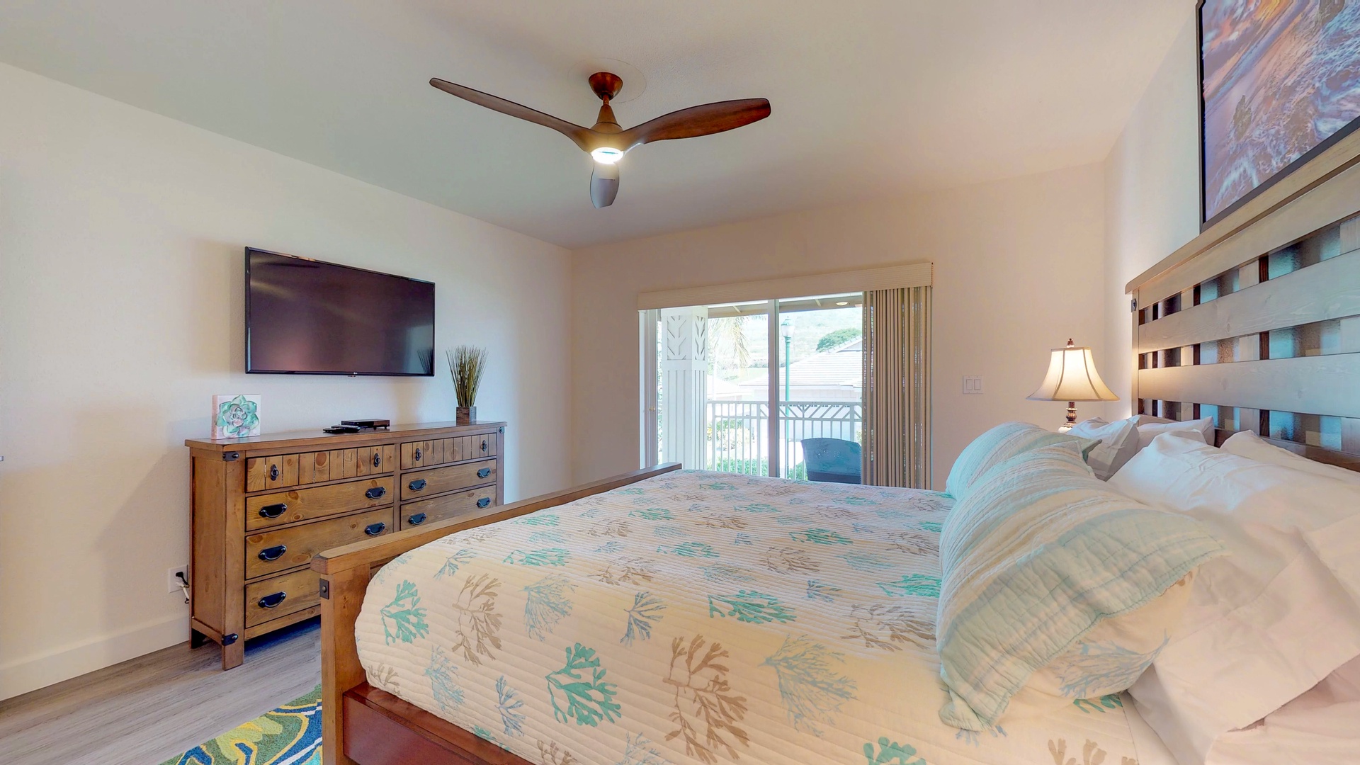 Kapolei Vacation Rentals, Ko Olina Kai 1051D - The primary guest bedroom TV and dresser.