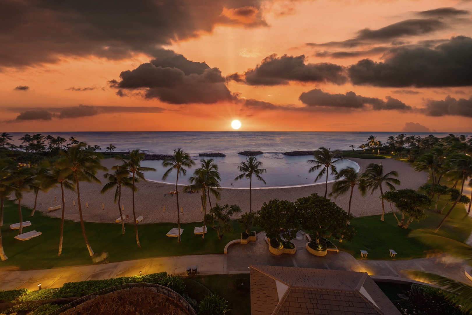 Kapolei Vacation Rentals, Ko Olina Beach Villas B610 - Views of the sunrises and sunsets from the lanai.