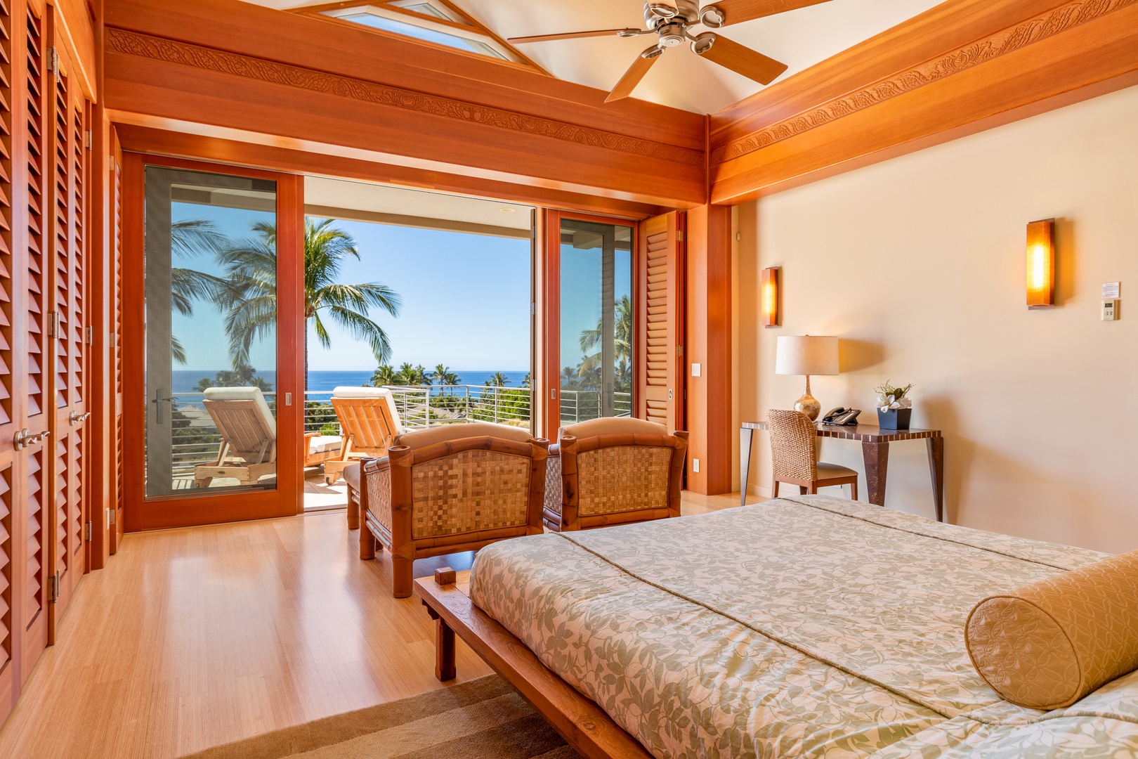 Kamuela Vacation Rentals, Mauna Kea Resort Bluffs 22 - The Beach House - Bask in morning stillness from the fourth guest suite, where ocean views greet you with calm.