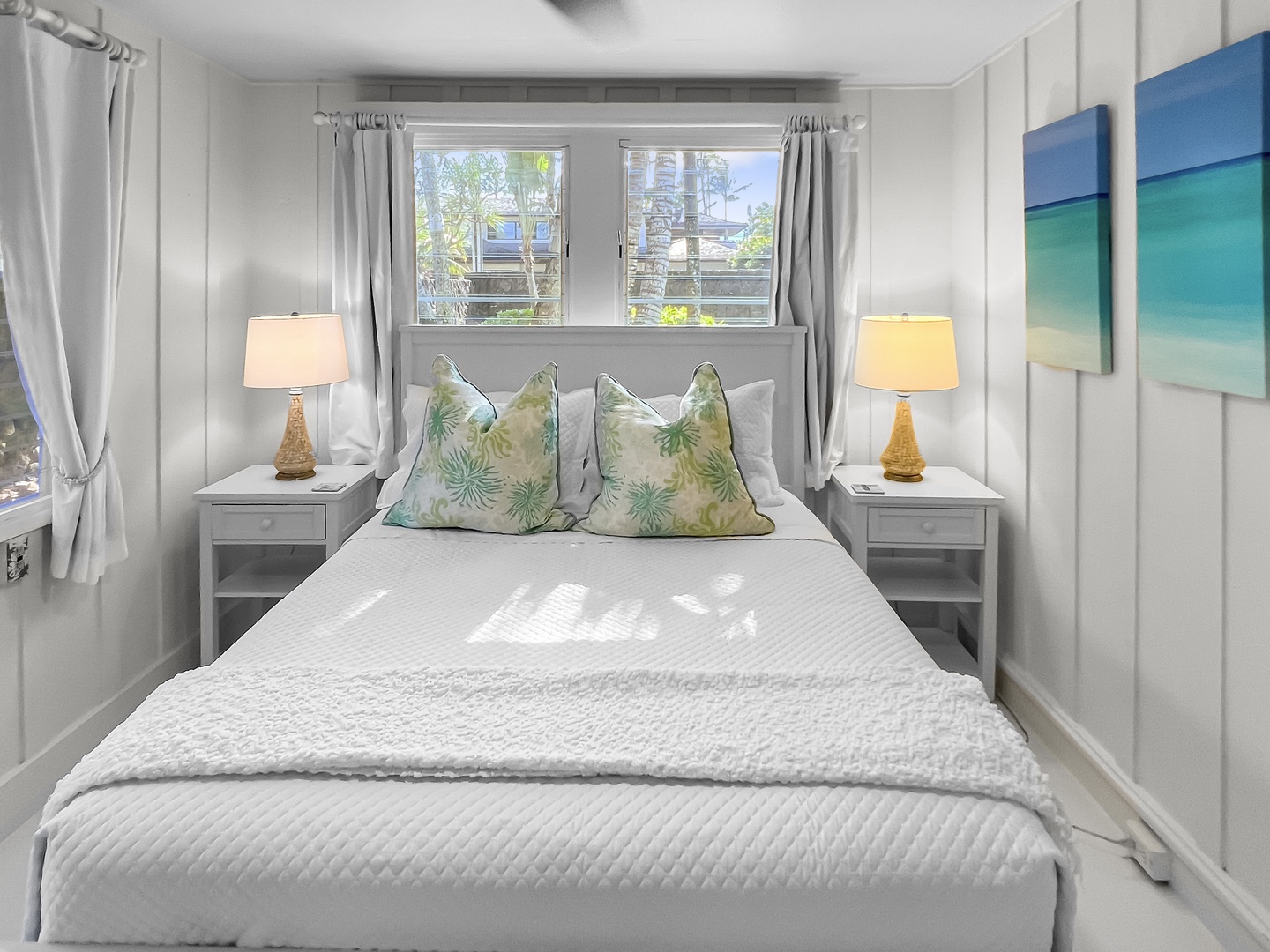 Kailua Vacation Rentals, Kai Mele - Guest Bedroom 2, Equipped with a queen bed and spit AC