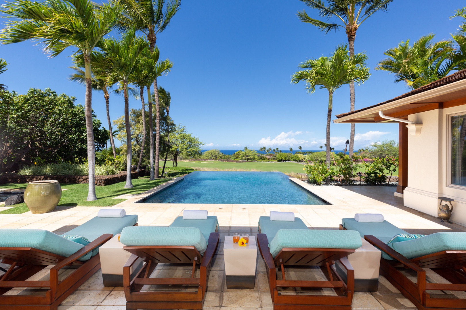 Kailua Kona Vacation Rentals, 4BD Hainoa Estate (102) at Hualalai Resort - Sit back, relax, & soak in the views of the vividly blue Pacific past the infinity pool