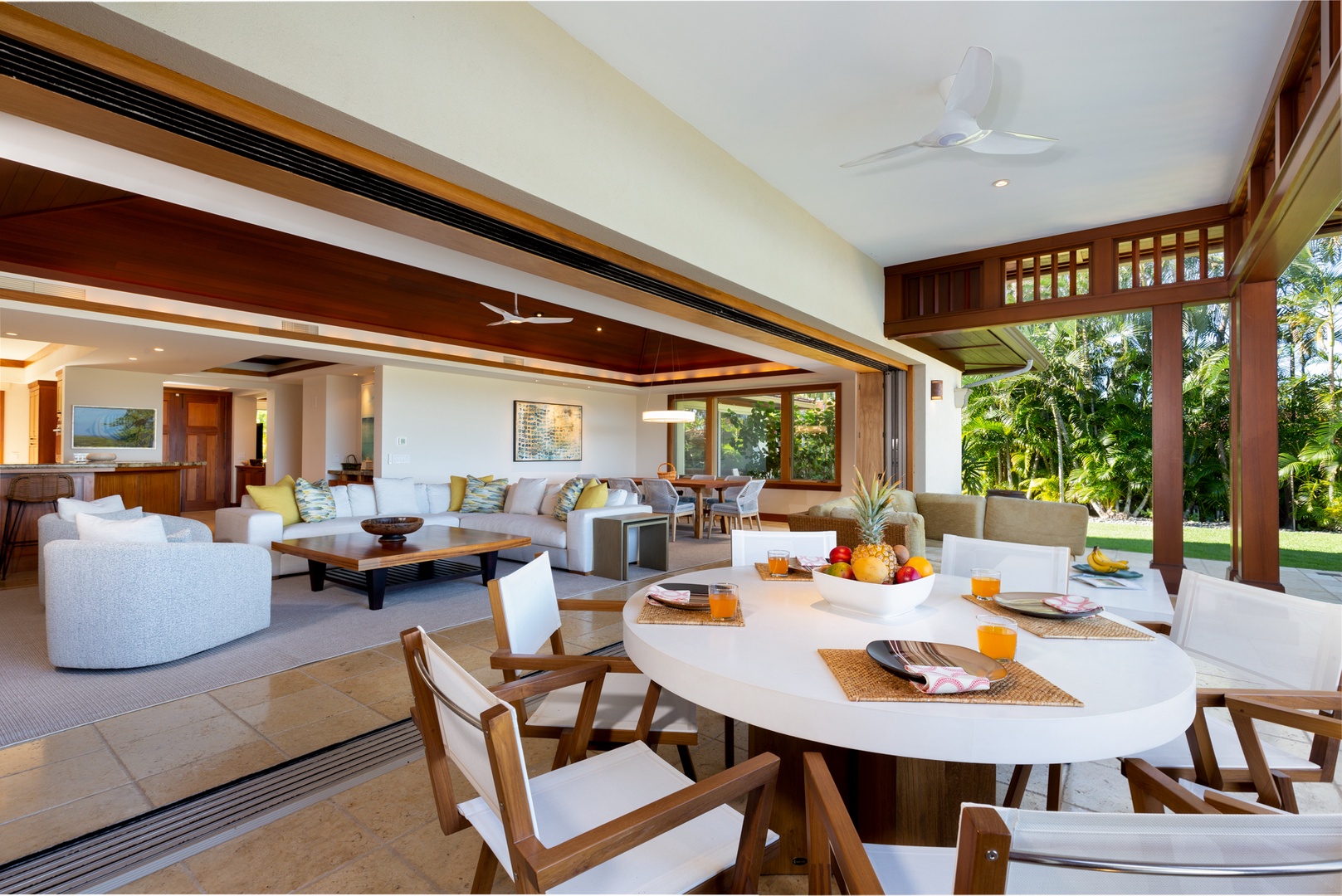 Kailua Kona Vacation Rentals, 4BD Hainoa Estate (102) at Hualalai Resort - View from the lanai to the great room