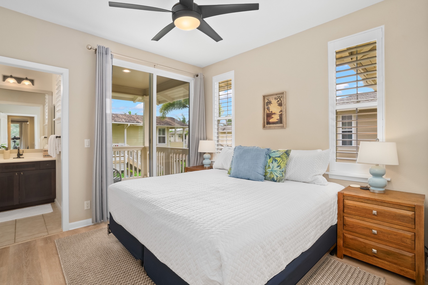 Princeville Vacation Rentals, Hale Kaua'i - Enjoy gentle trade winds and a bright, airy feel in this welcoming bedroom retreat.