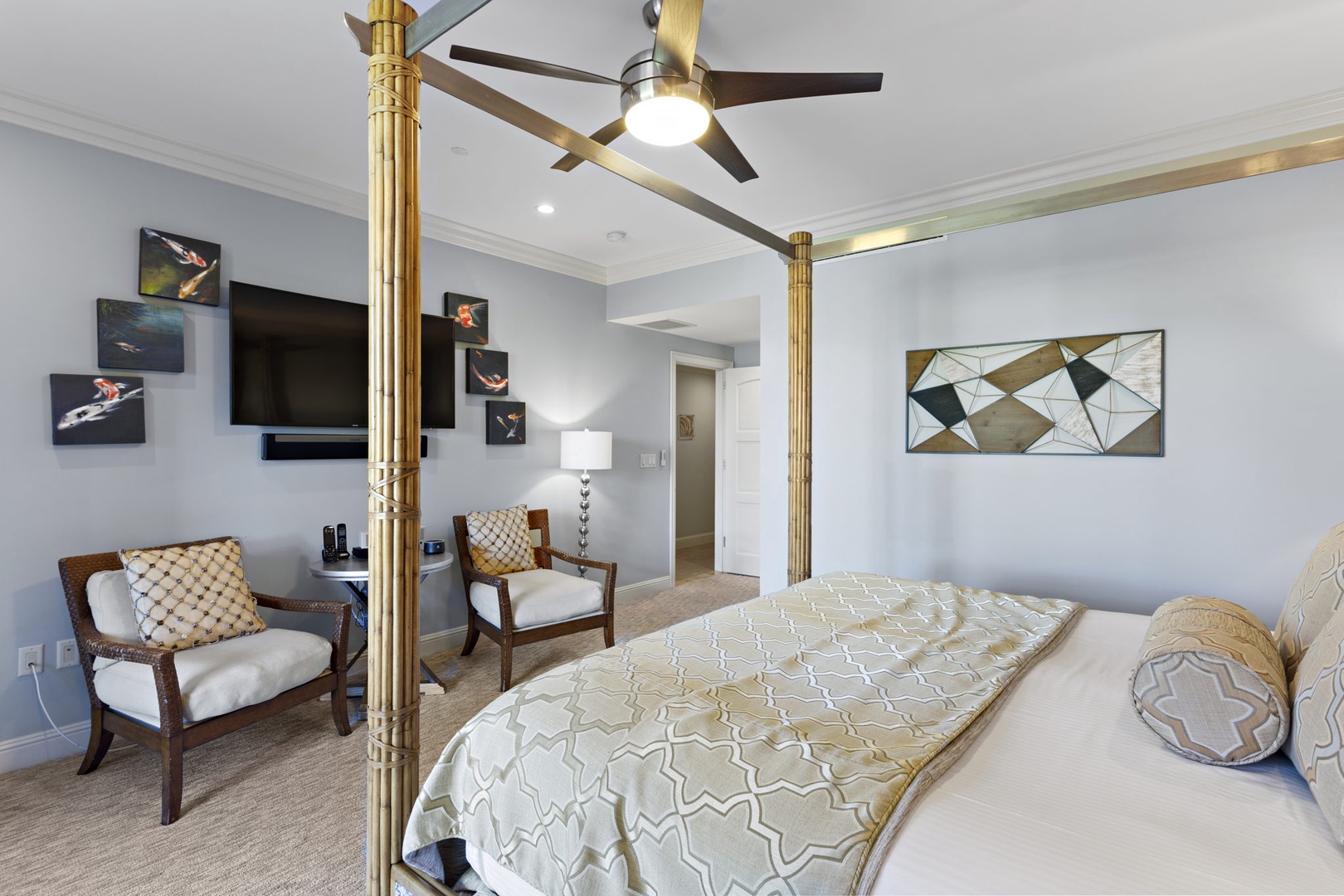 Wailea Vacation Rentals, Wailea Luxury Residence Hoolei 93-3 - Relax in the primary suite at Wailea Hoolei 93-3 with a king bed and private lanai access.