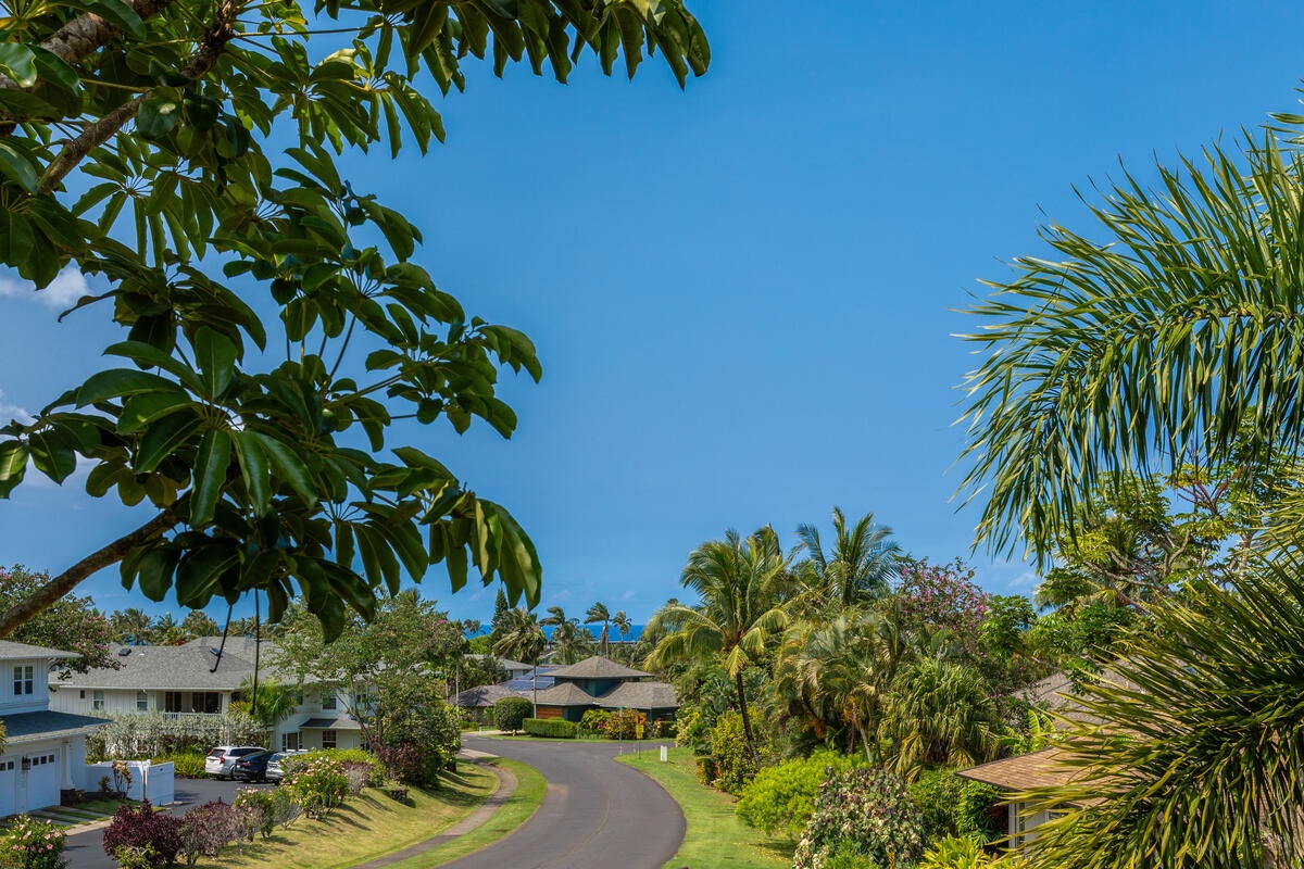 Princeville Vacation Rentals, Hale Ohana Ho'omaka - Tranquil tropical surroundings and quiet streets. Enjoy the beauty and peace of Princeville living.