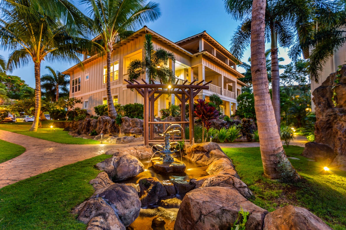 Koloa Vacation Rentals, Villas at Poipu Kai B111 - Elegant villa surrounded by lush gardens, offering a serene and picturesque retreat.