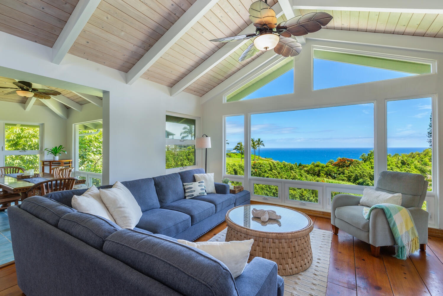 Princeville Vacation Rentals, Wai Lani - Enjoy the therapeutic calm of our spacious living area, where natural light adds a touch of serenity to every corner.