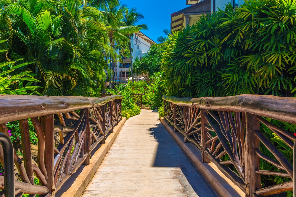 Wailea Vacation Rentals, Pacific Paradise Suite J505 at Wailea Beach Villas* - Beautiful Gardens and Walkways with Brightly Colored Flowers Throughout...