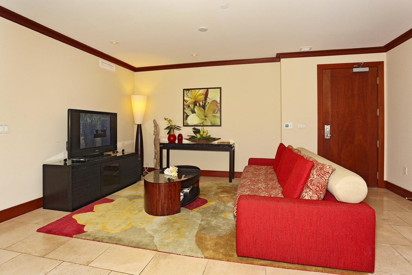 Kapolei Vacation Rentals, Ko Olina Beach Villas B204 - Curl up on the couch for movie night on the TV.
