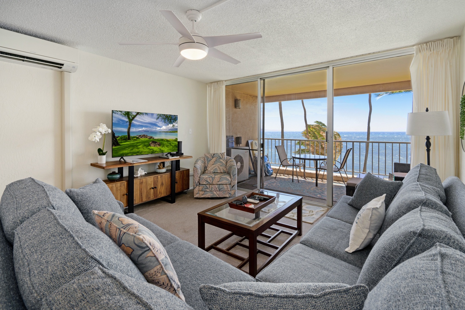 Kihei Vacation Rentals, Menehune Shores 316 - Ocean fills the sliding doors before you've even set down your bags.