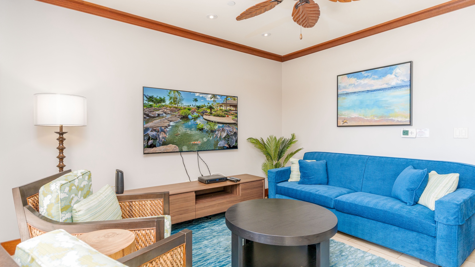 Kapolei Vacation Rentals, Ko Olina Beach Villas O305 - Sink in to the plush furnishings in the living area.