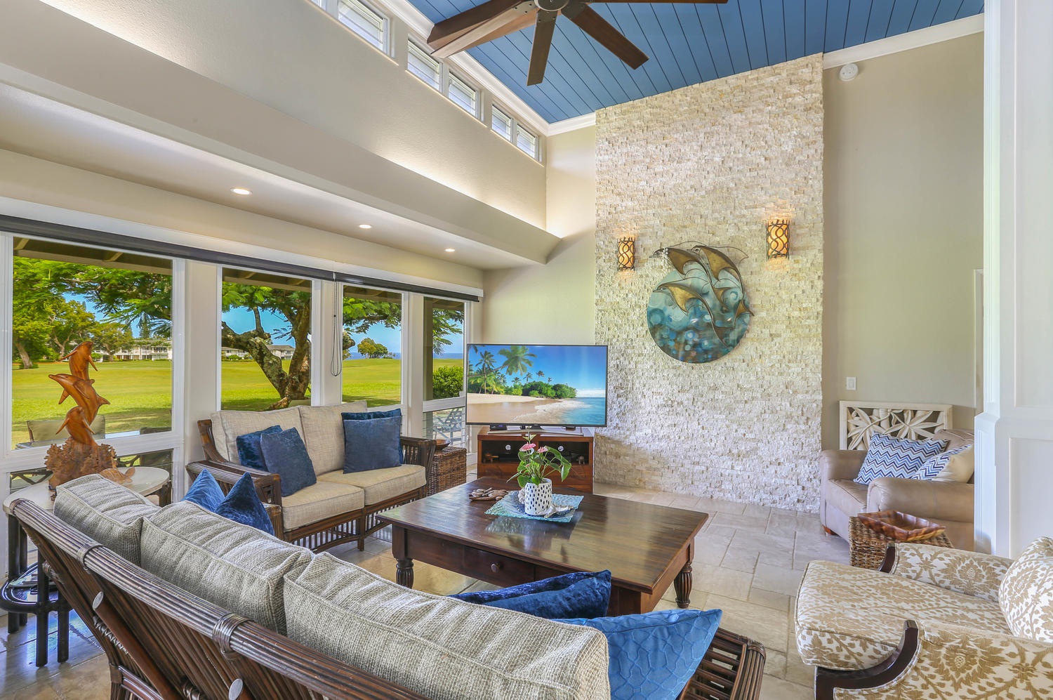 Princeville Vacation Rentals, Half Moon Hana - Ocean Views from the Living Room