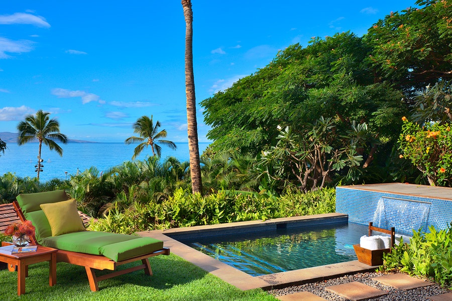 Wailea Vacation Rentals, Solara Luxe Pool Villa D101 at Wailea Beach Villas* - D101 Coco Palms Villa with Partial Ocean View and Sunset View and Plunge Pool