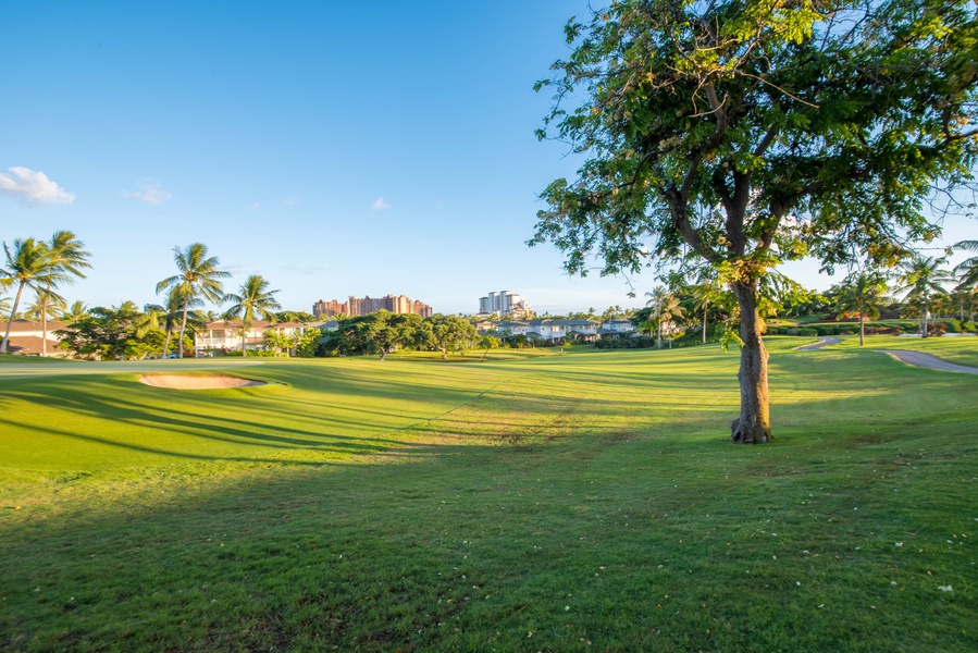 Kapolei Vacation Rentals, Fairways at Ko Olina 8G - The expansive green of the golf course.  