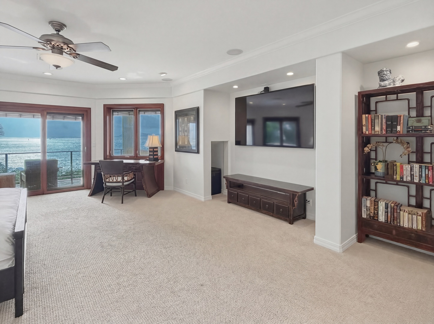 Honolulu Vacation Rentals, Maunalua Estate - Unwind in your spacious living area with stunning ocean views and entertainment center for cozy evenings.