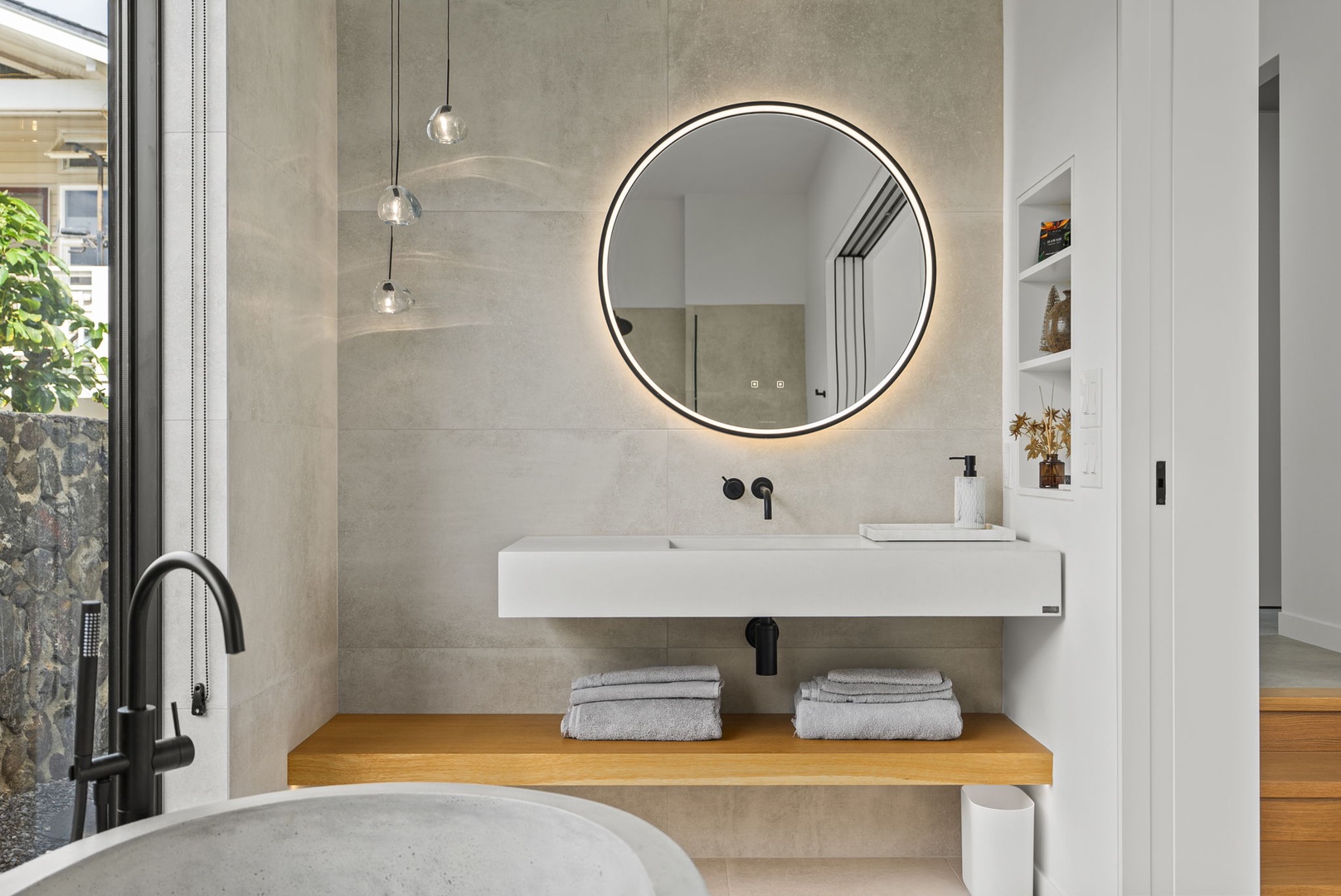 Kailua Vacation Rentals, Kailua Beach Escape - Refresh and recharge in a thoughtfully designed bathroom with clean, calming finishes.
