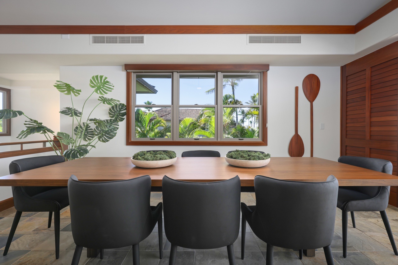 Kailua Kona Vacation Rentals, 3BD Ka'Ulu Villa (109A) at Hualalai Resort - Stunning interior dining for eight.