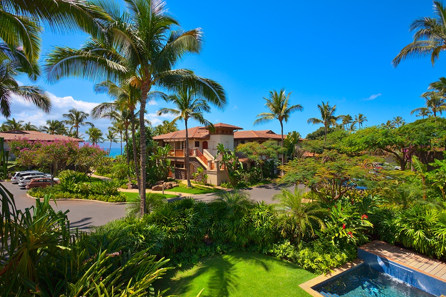 Wailea Vacation Rentals, Castaway Cove C201 at Wailea Beach Villas* - Partial Ocean Views - This Is Your View From C201 Castaway Cove
