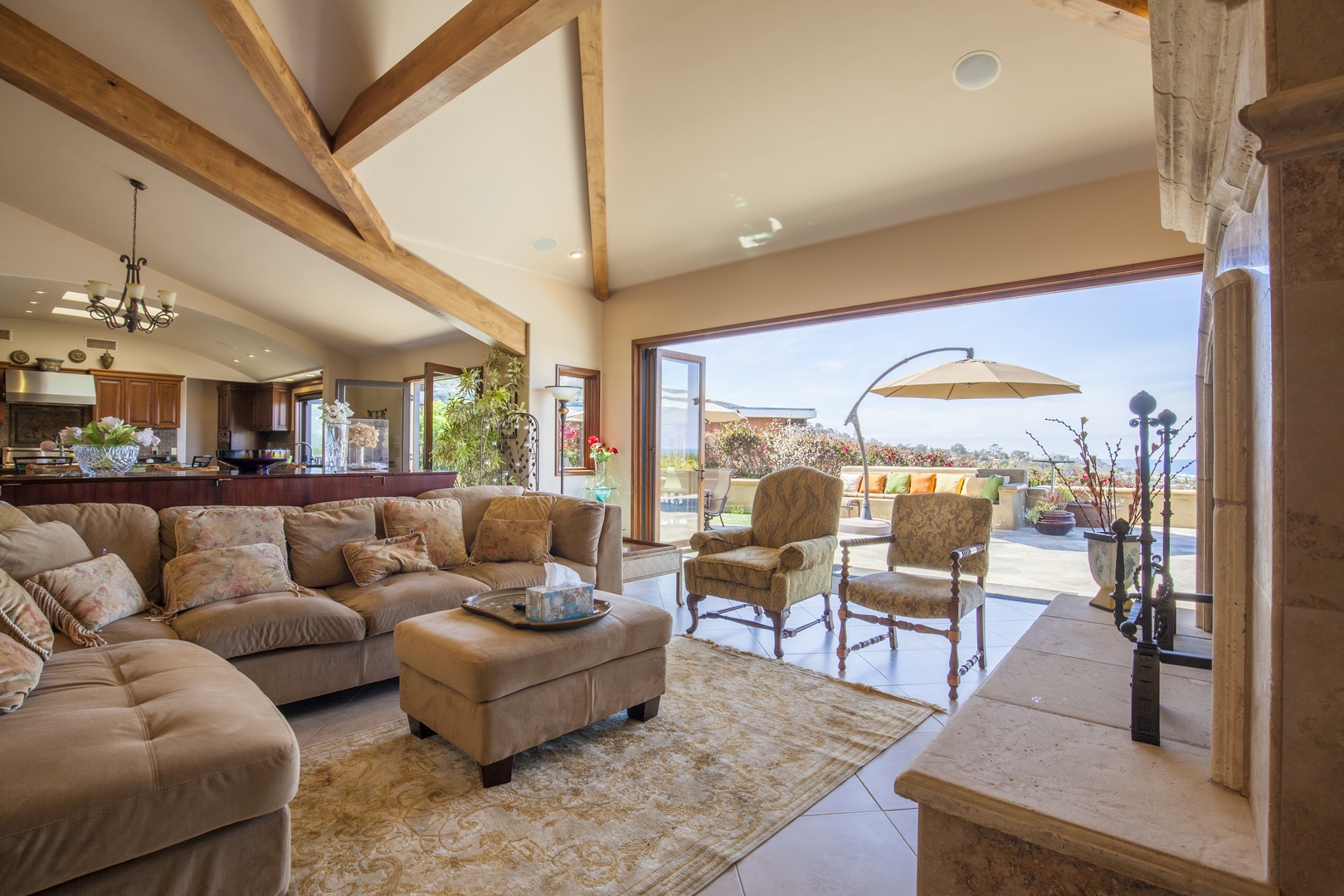 La Jolla Vacation Rentals, Jewel Above La Jolla Shores - Sectional sofa with plenty of seating and living chairs