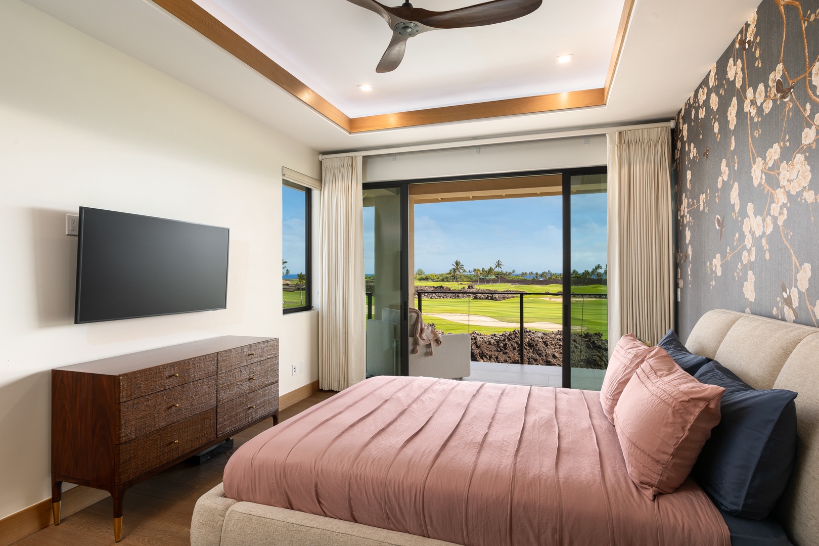 Kamuela Vacation Rentals, 6BD Mauna Lani Lux Golf Estate (3) at One Ocean - Wake up to the morning views on the lanai.