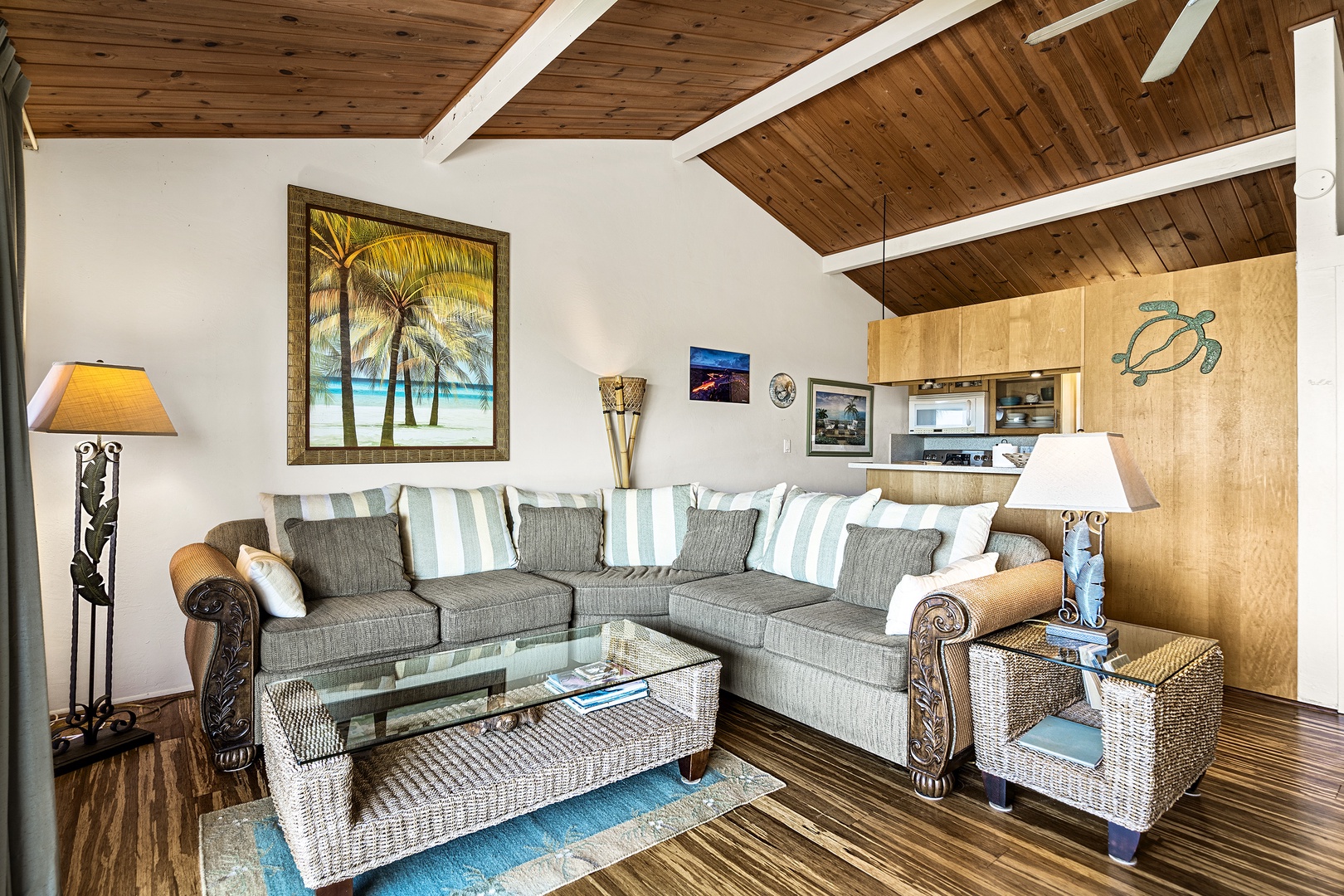 Kailua Kona Vacation Rentals, Keauhou Resort 125 - Open sightlines through the living room, kitchen and dining area