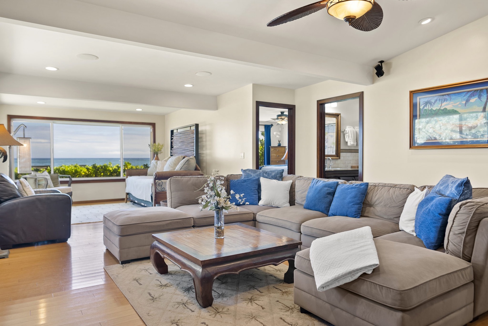 Waialua Vacation Rentals, Hale Oka Nunu - Check out the ocean views from the comfort of the living room