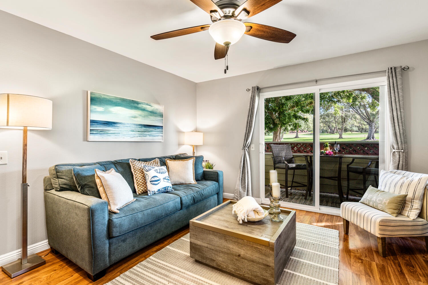 Waikoloa Vacation Rentals, Fairway Terrace F-107 - Living room