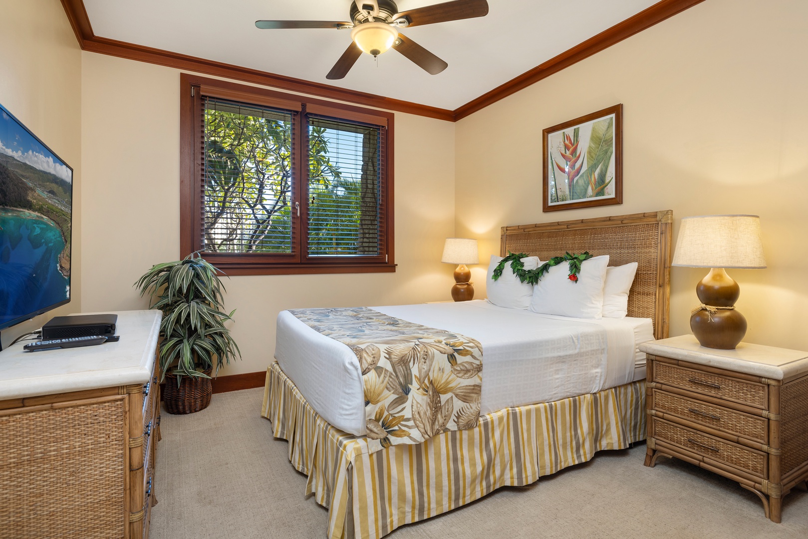 Kapolei Vacation Rentals, Ko Olina Beach Villas B107 - The second guest bedroom with a queen bed.