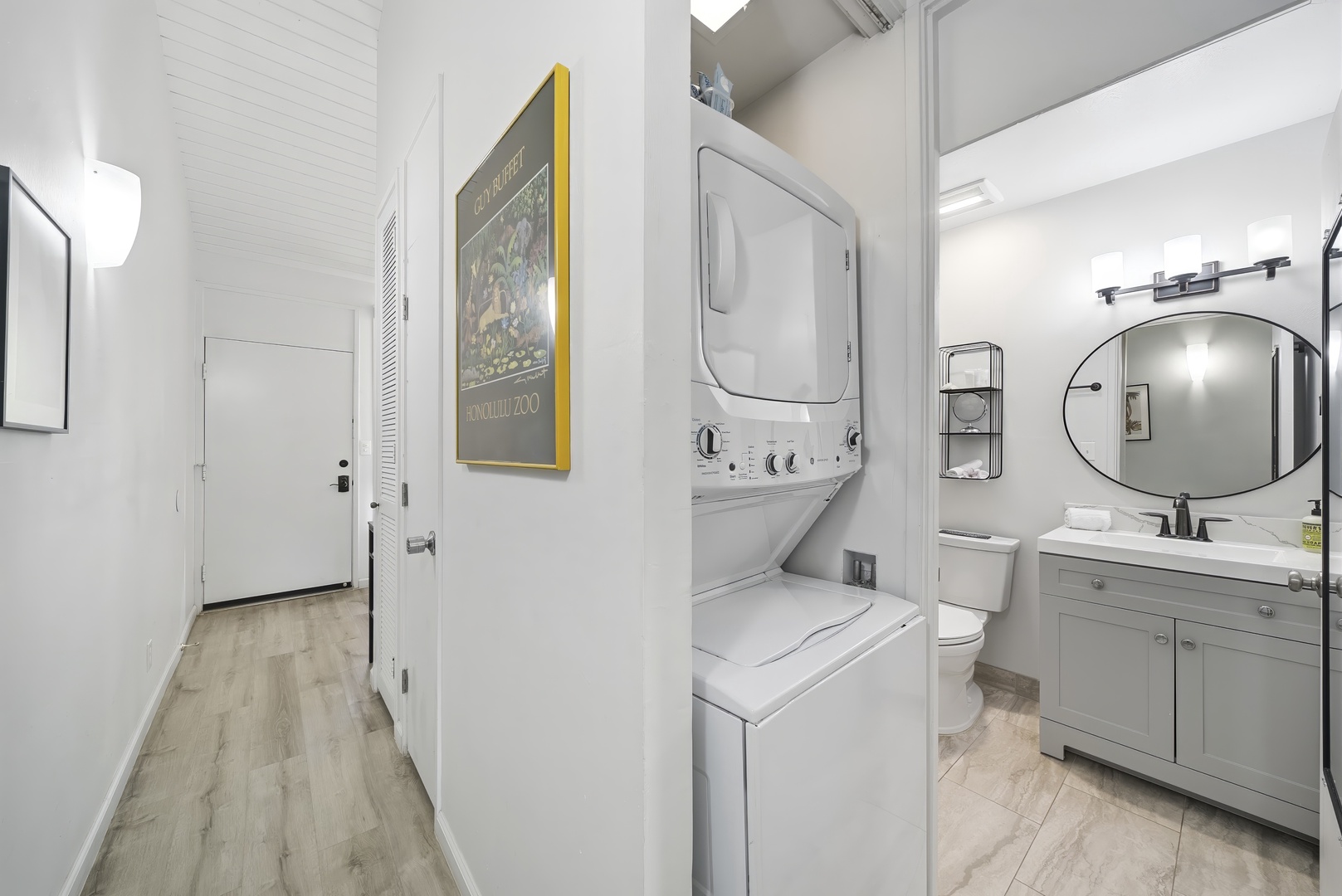 Kahuku Vacation Rentals, Kuilima Estates West #132 - A stacked washer and dryer means you pack light and head home with clean bags.