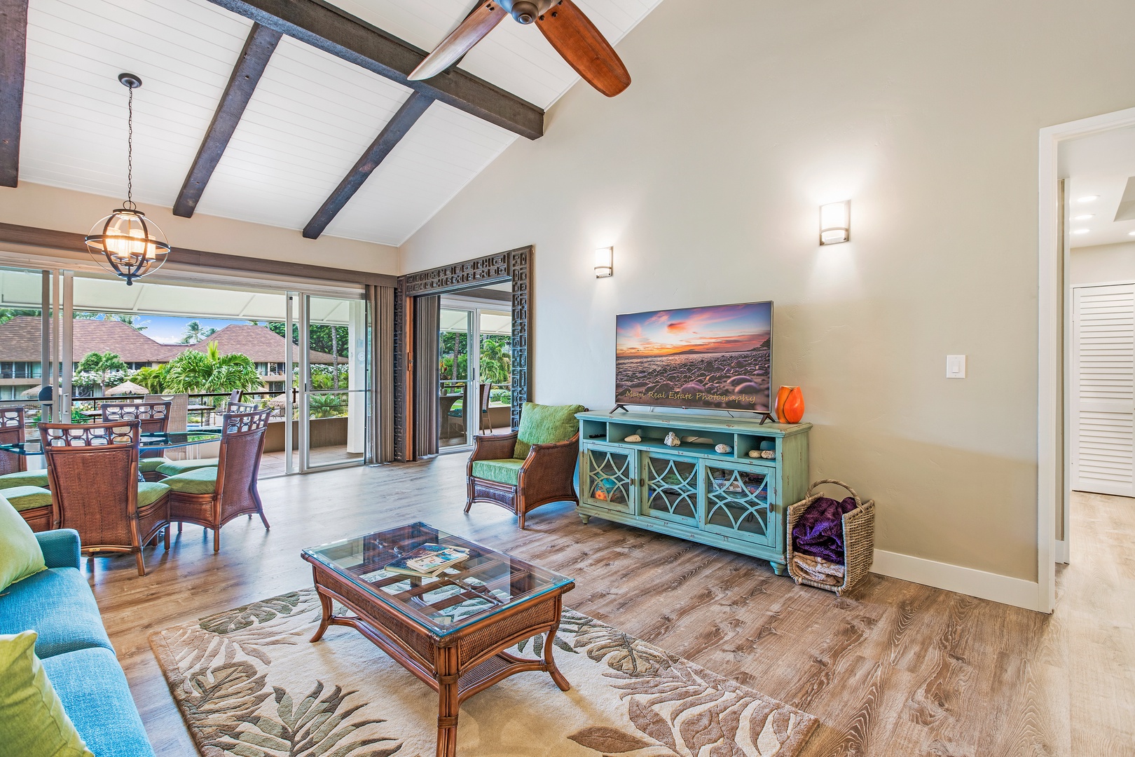 Lahaina Vacation Rentals, Maui Kaanapali Villas 292 - The comfortable seating area and entertainment console make it the perfect place to unwind after a day of exploring