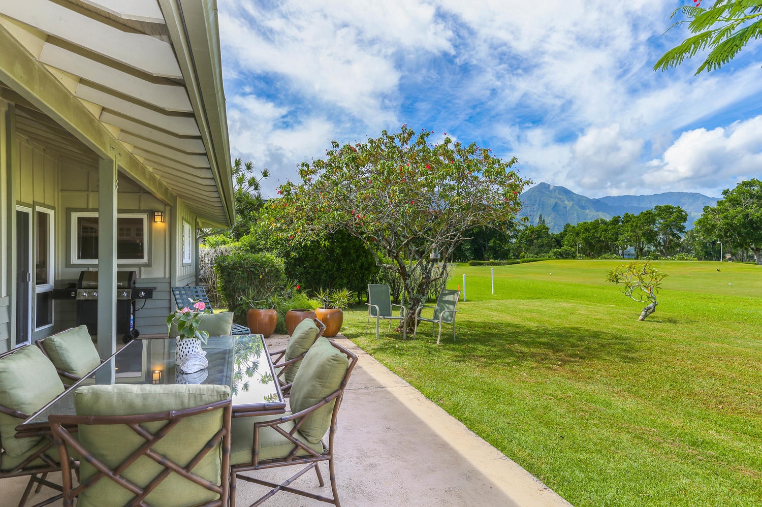 Princeville Vacation Rentals, Half Moon Hana - Mountain and golf course views!