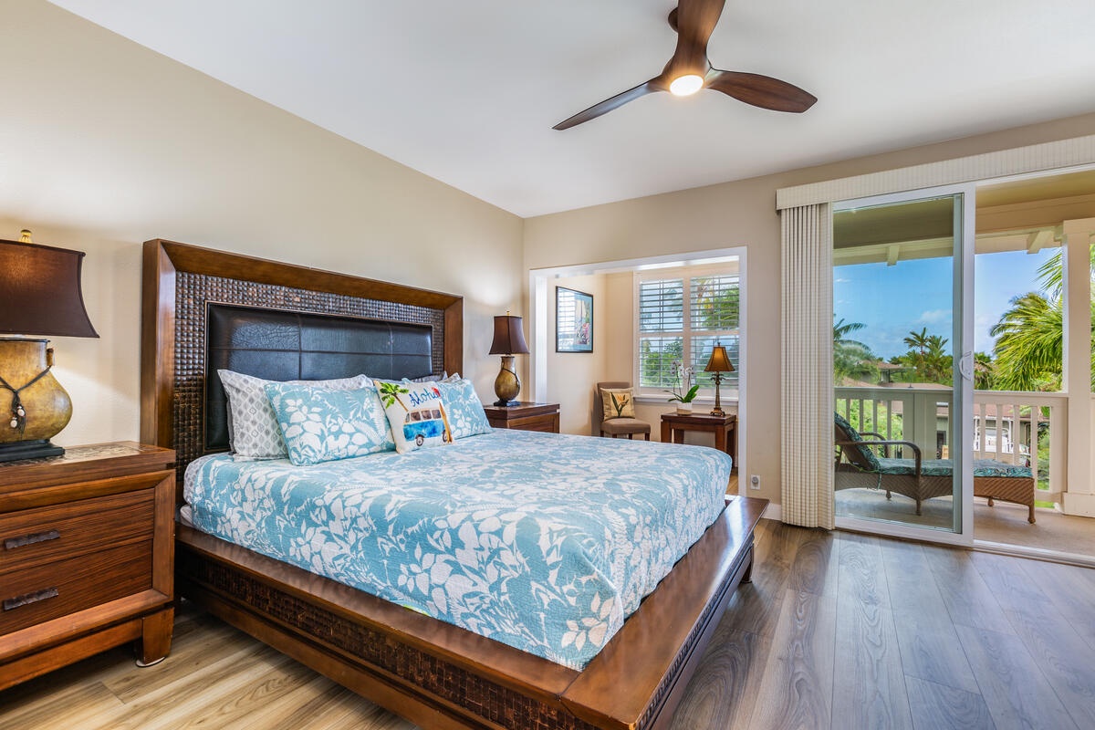 Princeville Vacation Rentals, Villa Nalani - The primary suite features a luxurious California King-size bed so sound sleep and maximum comfort can be achieved