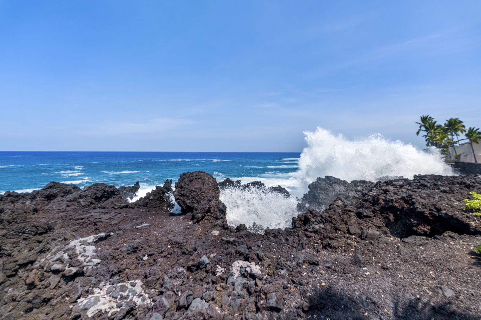 Kailua Kona Vacation Rentals, Keauhou Kona Surf & Racquet 1104 - Whitewater against black rock, the coast doing what it does all day.
