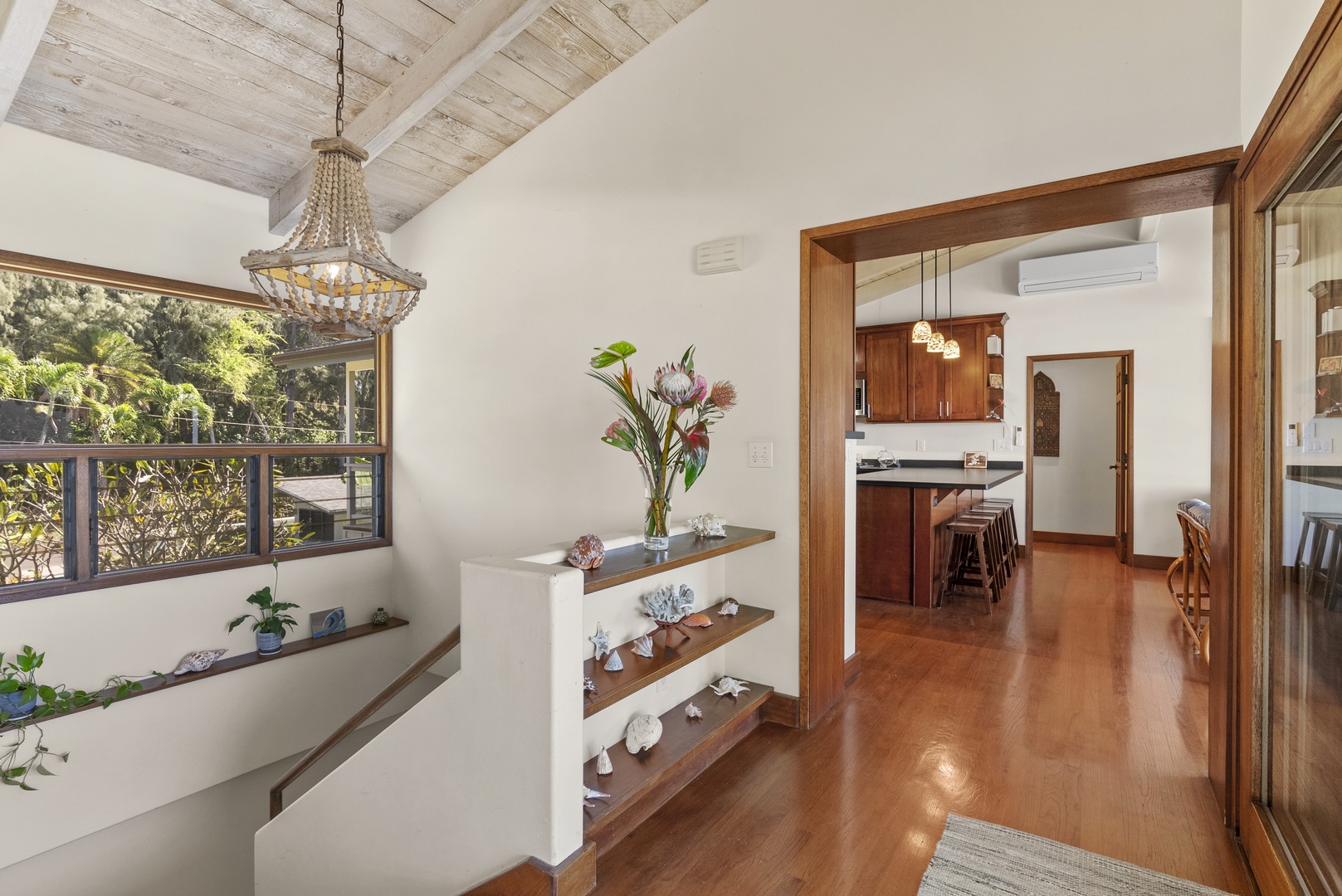 Haleiwa Vacation Rentals, Maluhia Beach House - Elegant interior details with natural light and coastal charm throughout the home.